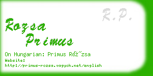 rozsa primus business card